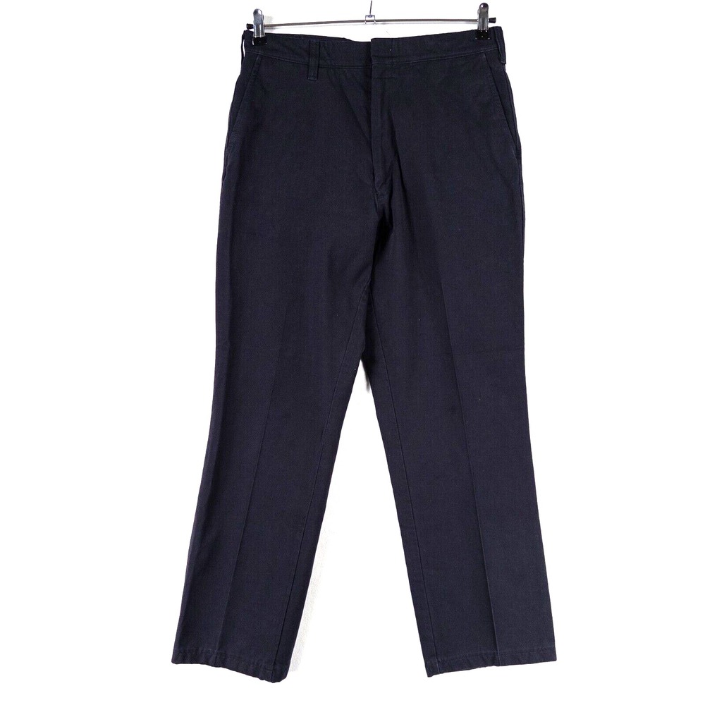 TOPPS Chino Pant Men 33 x 31 Navy Blue FR Flame Resistant Work Pant Flat Front